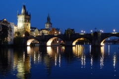 Evening Prague from a boat