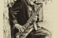 Saxophone Player in OldTown Square