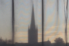 Cathedral thro the curtains