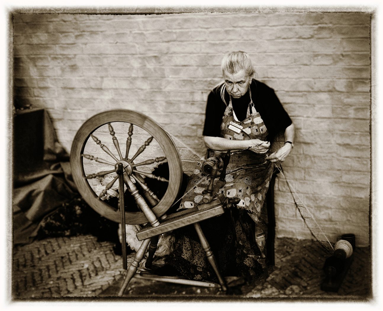 Wool spinning at Wimpole
